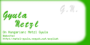 gyula metzl business card